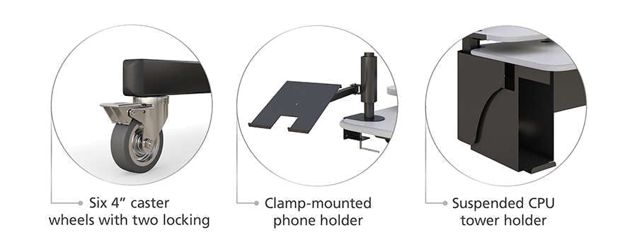 Accesorios de escritorio ajustables en altura
