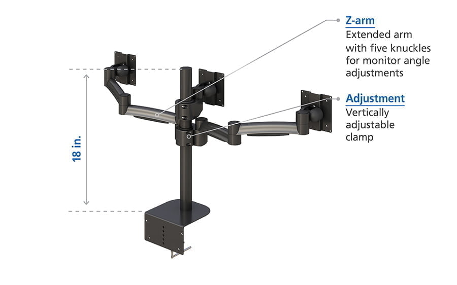 Three Articulating Arm Monitor Stand practical features