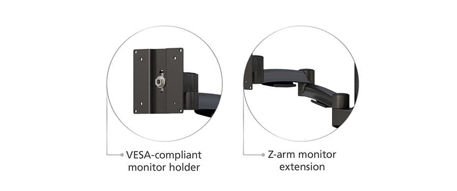 Características prácticas del soporte de monitor de cuatro brazos articulados
