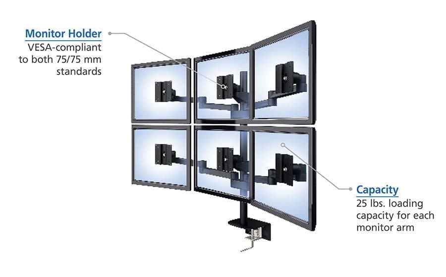 Six-Arm VESA Compliant Monitor Display Stand
