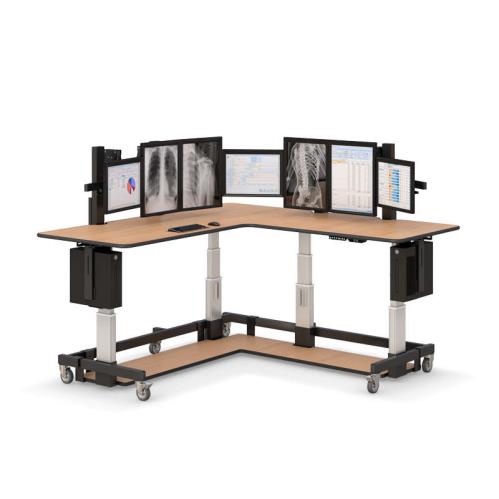 772189 ergonomic l shaped adjustable desk