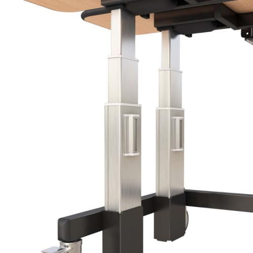 772195 two level shaped corner sit to stand desk adjustable legs
