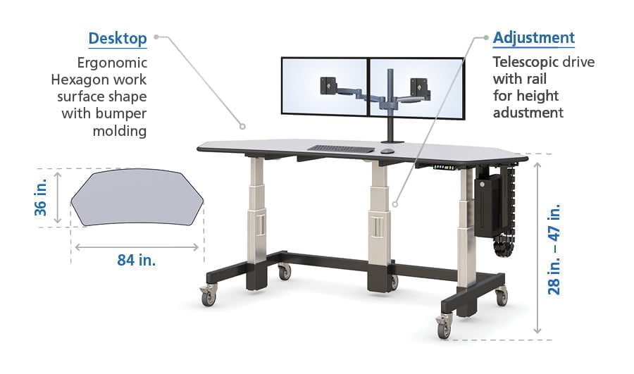 ergonomic electric desk features