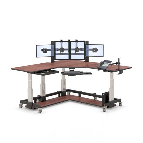 772206 medical sit and stand desk with multi display support
