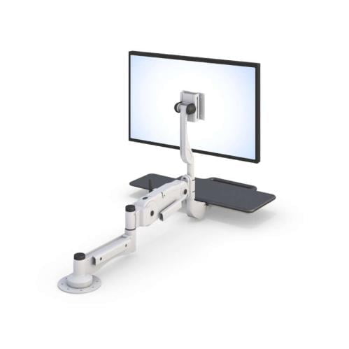772211 pneumatic wall mounted monitor arm with keyboard tray
