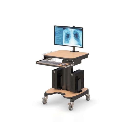 772221 ergonomic rolling medical computer stand