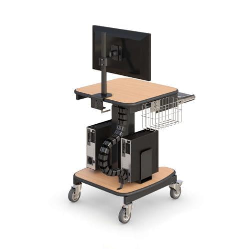 772221 height adjustable rolling medical computer stand