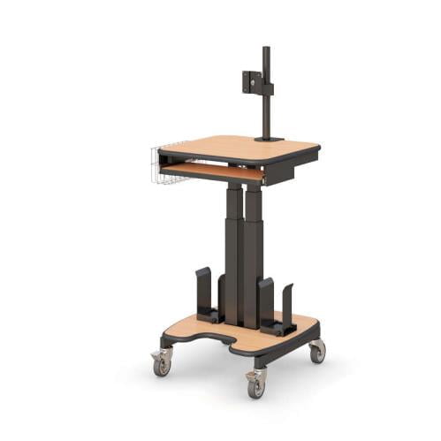 772221 maneuverable rolling medical computer stand