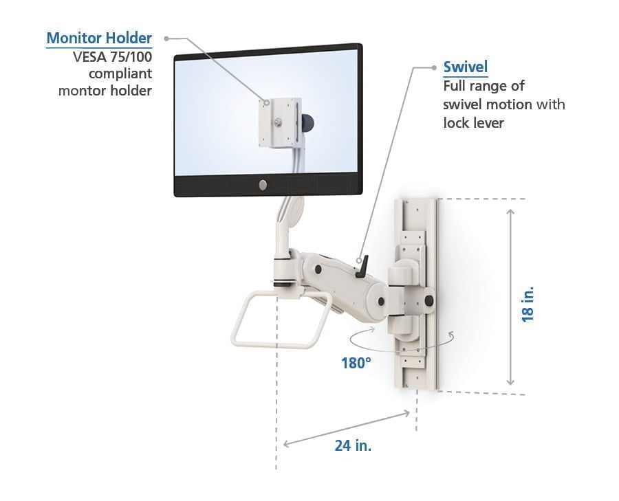 Articulating Computer Monitor Display Arm Wall Mount