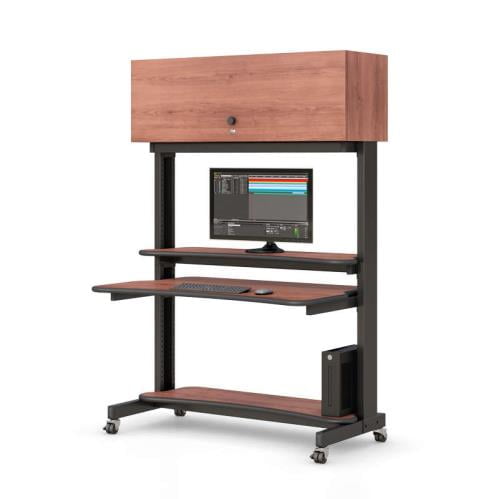 772275 computer desk stand rack with cabinet