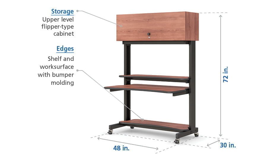 Computer Desk Stand Rack with Storage Cabinet practical features