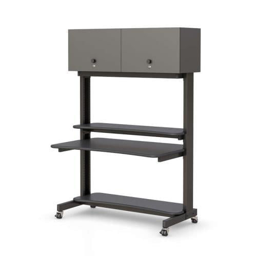 772276 computer network rack with overhead cabinets