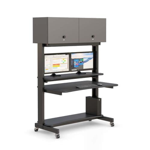772276 computer rack with overhead cabinets
