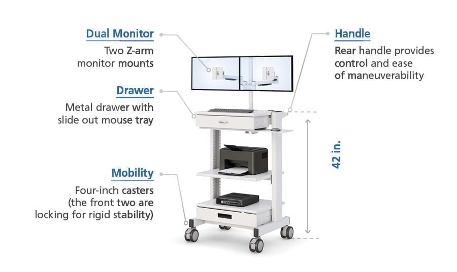 Mobile Medical Computer Cart features