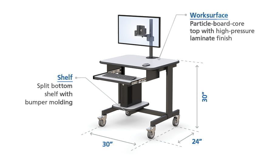 Small Office Computer Desk with Sliding Keyboard Tray