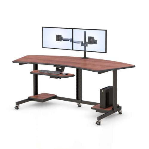 772299 custom shaped table for computer with pole mount