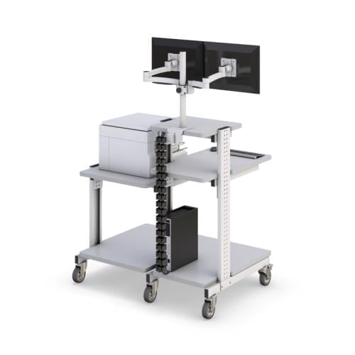 772312 rolling multi tray computer station cart