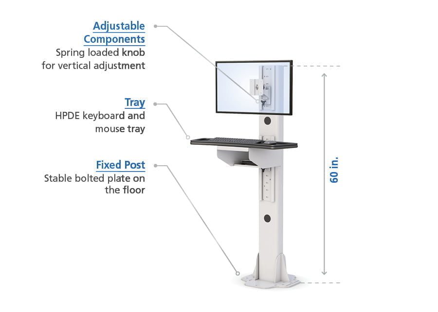 Sturdy Industrial Computer Stand specs