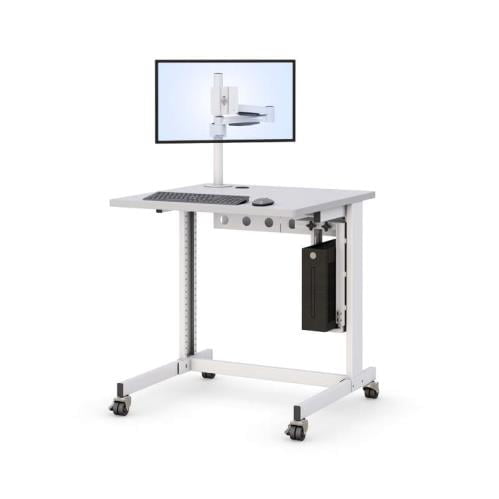 772367 classroom computer table with pole mounted z arm