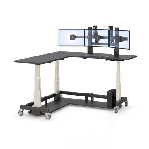 772394 ergonomic standing pacs system desks for radiologist for multi screen