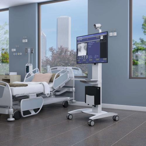 772435 healthcare teleconference computer rolling cart