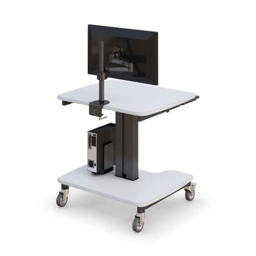 772443 height adjustable medical computer stand on wheels