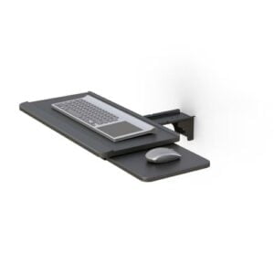 772463 wall mounted plastic keyboard tray with sliding mouse plate side