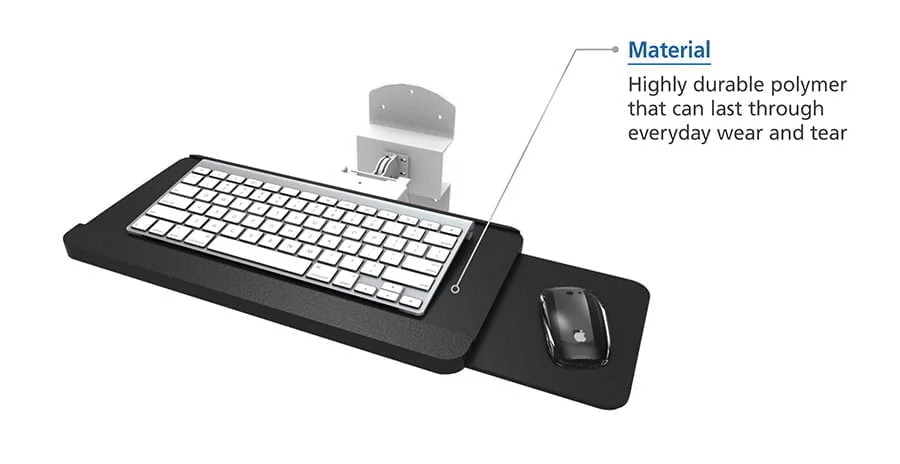 Wall Mounted Foldable Keyboard Tray With Polymer Coating