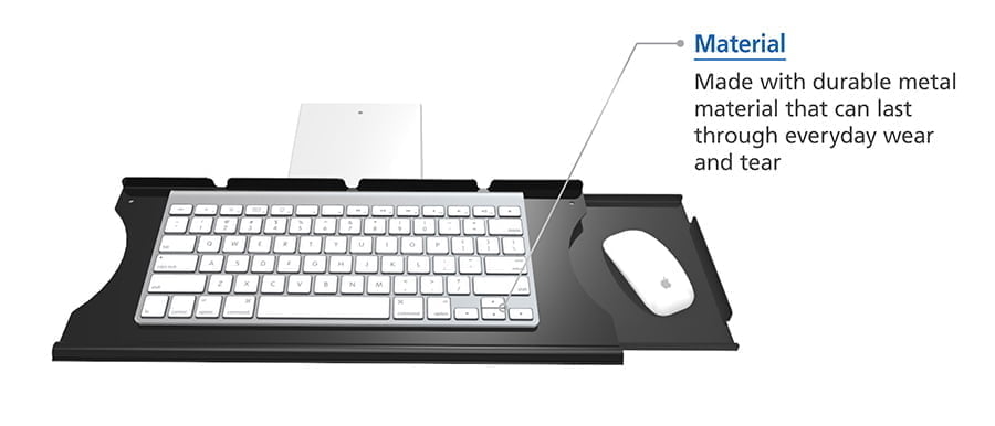 Bandeja retráctil para el teclado con soporte deslizante para el ratón