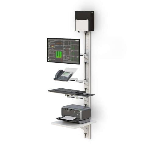 772479 wall mounted track computer workstation