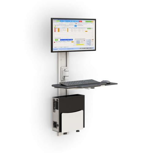 772480 ergonomic wall mounted computer station with cpu holder