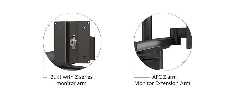 Características funcionales del soporte de brazo para dos monitores