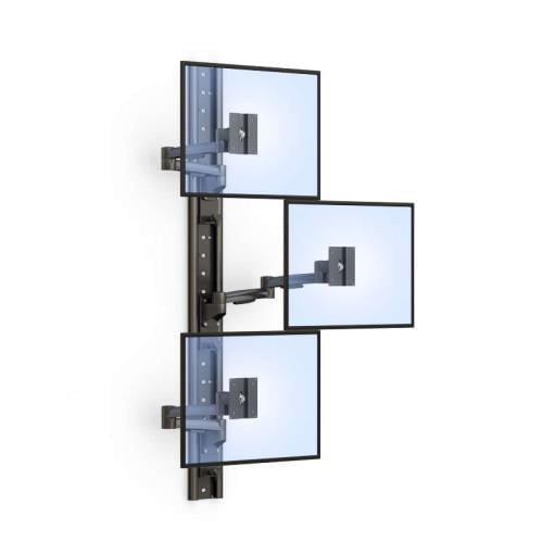 772505 vertical wall mounted 3 monitor arm bracket