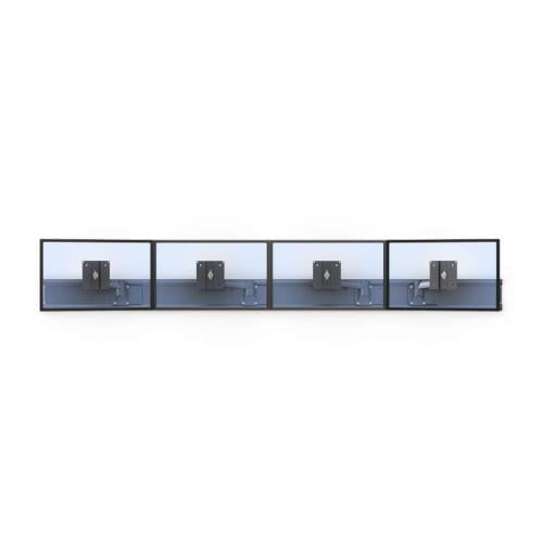 772507 wall mounted horizontal four monitor display with arm