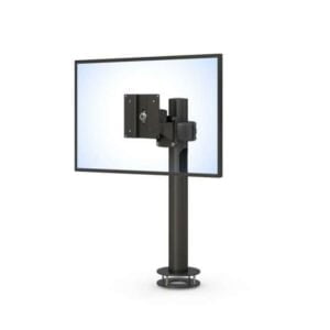 772534 pole clamp with swappable monitor arm with blue screen