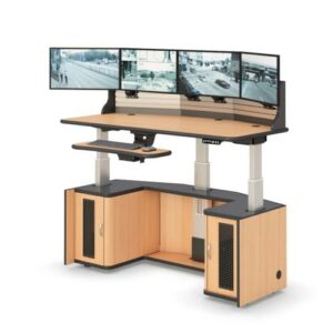 772550 adjustable multi monitor security workstation desk