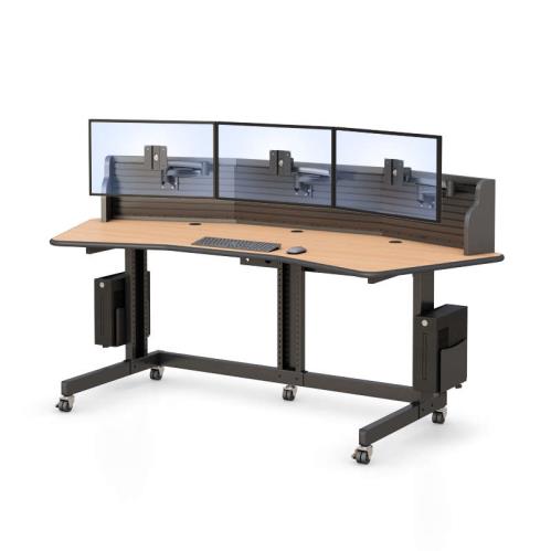 772578 computer workstation with slat wall monitor mounts