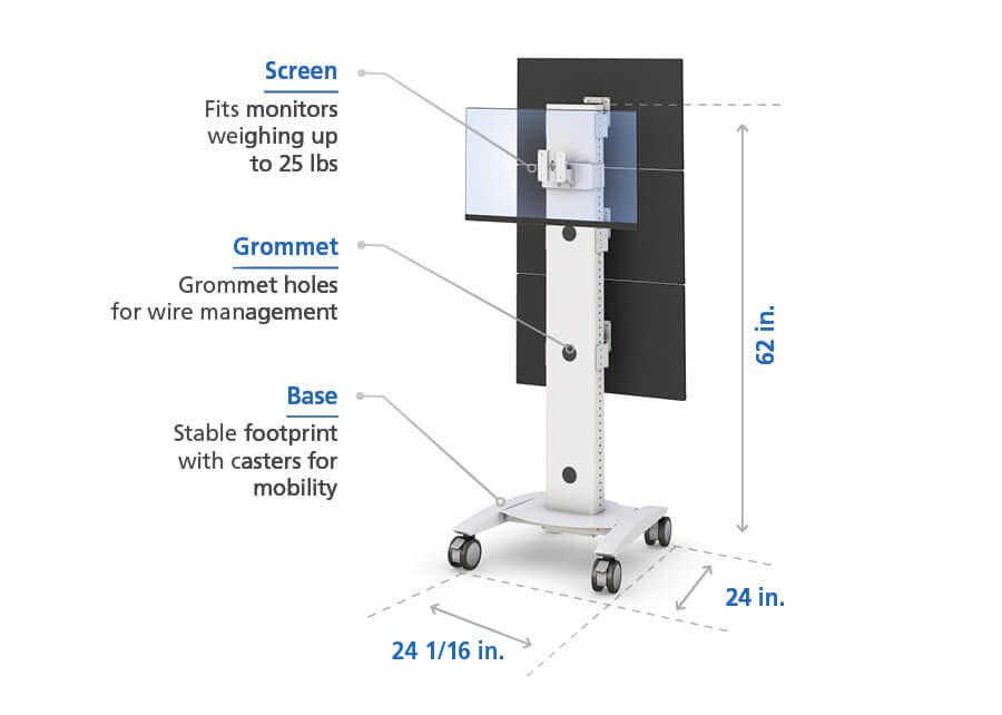 Rolling Computer Cart with Features