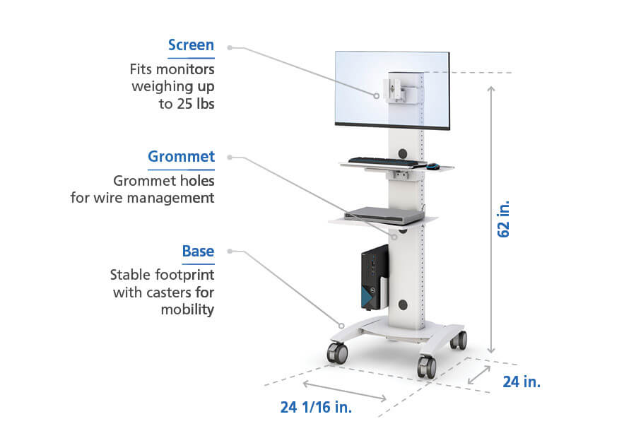 Rolling Computer Monitor Stand