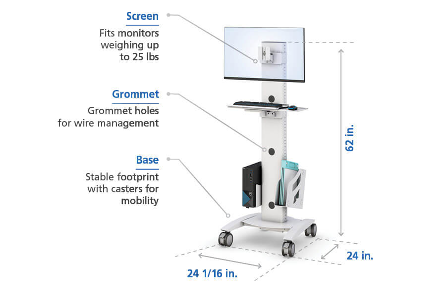 Computer Monitor Floor Stand with Features