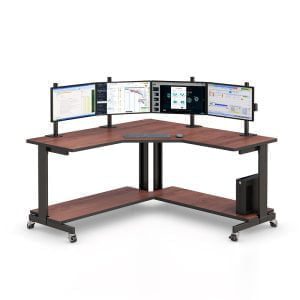 772708 quad monitor l shaped computer desk