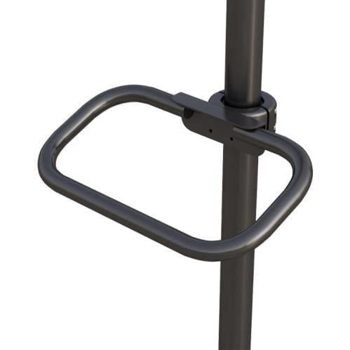 772758 rolling computer pole cart clamp mounted handle bar