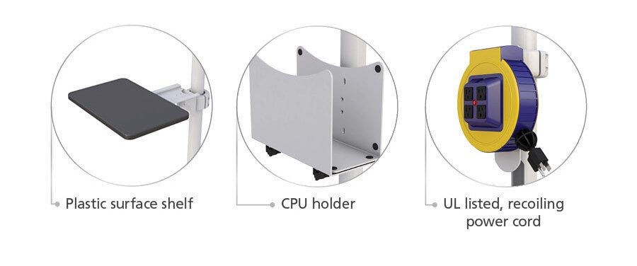 monitor rolling computer pole stand accessories