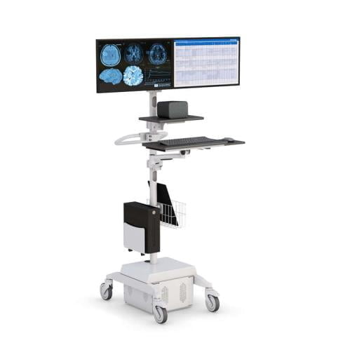 772774 mobile hospital computer stand on wheels