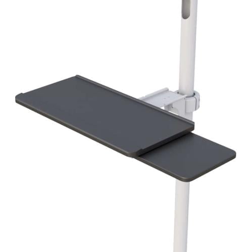 772775 rolling medical computer stand molded polymer keyboard with retractable mouse tray