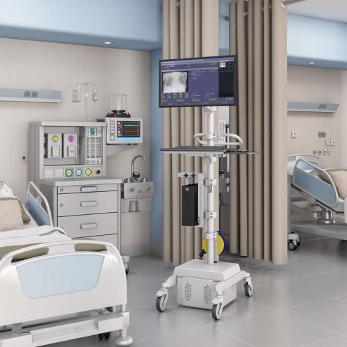 772775 rolling telehealth medical computer stand