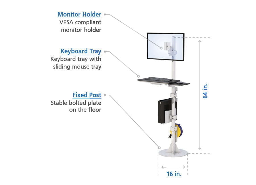 Floor Mounted Computer Stand