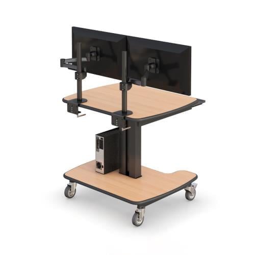 772788 height adjustable rolling medical computer cart