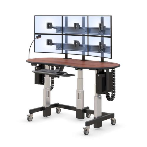 772792 adjustable standing desk with video wall