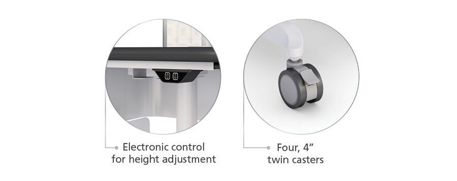 Mobile Computer Cart Monitor Arm with Sneeze and Cough Guard specifications